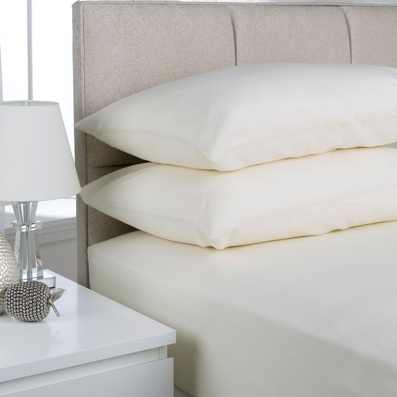 Fusion Plain Dyed Single Bed Fitted Sheet Ivory